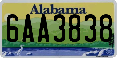 AL license plate 6AA3838