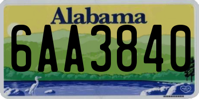 AL license plate 6AA3840