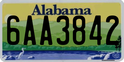 AL license plate 6AA3842