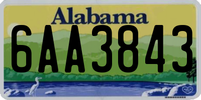 AL license plate 6AA3843