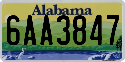 AL license plate 6AA3847