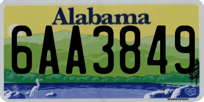 AL license plate 6AA3849
