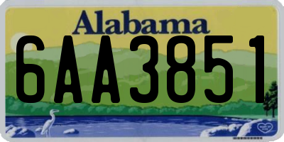 AL license plate 6AA3851