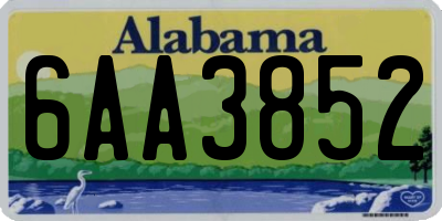 AL license plate 6AA3852
