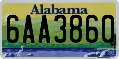 AL license plate 6AA3860