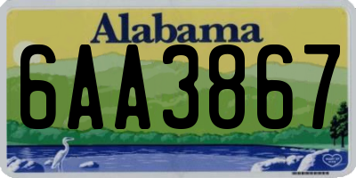 AL license plate 6AA3867