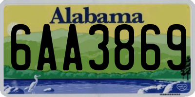 AL license plate 6AA3869