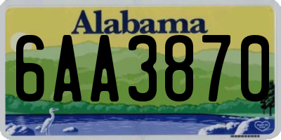 AL license plate 6AA3870