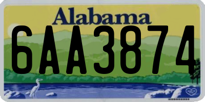 AL license plate 6AA3874