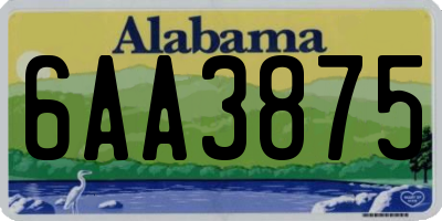 AL license plate 6AA3875