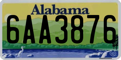 AL license plate 6AA3876