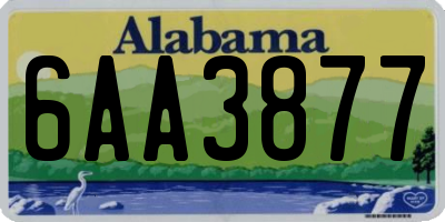 AL license plate 6AA3877