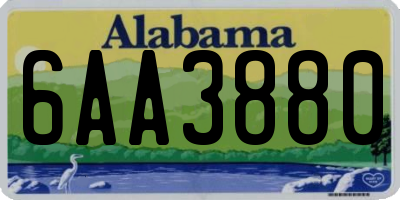 AL license plate 6AA3880