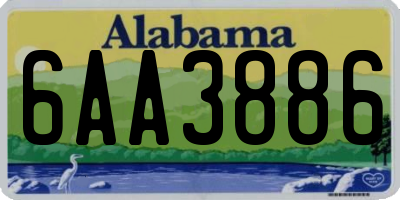 AL license plate 6AA3886