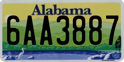 AL license plate 6AA3887