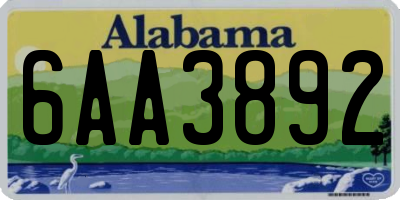 AL license plate 6AA3892