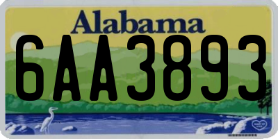 AL license plate 6AA3893