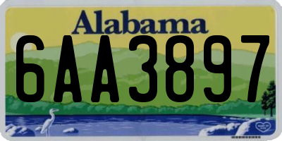 AL license plate 6AA3897