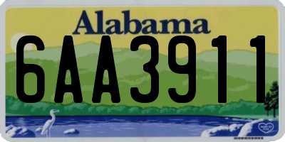 AL license plate 6AA3911