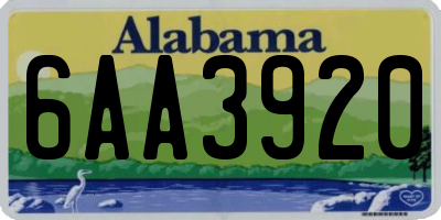 AL license plate 6AA3920