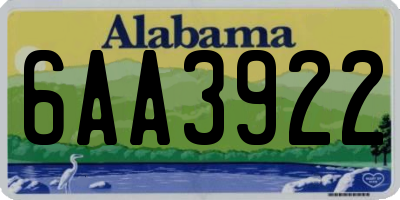 AL license plate 6AA3922