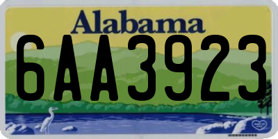 AL license plate 6AA3923
