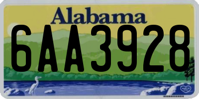 AL license plate 6AA3928