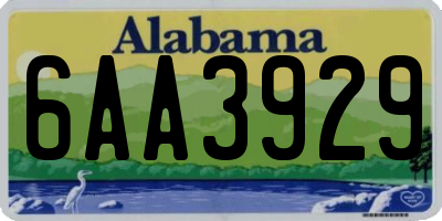 AL license plate 6AA3929