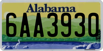 AL license plate 6AA3930