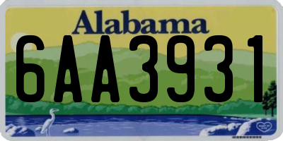 AL license plate 6AA3931