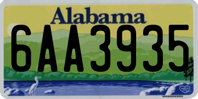 AL license plate 6AA3935