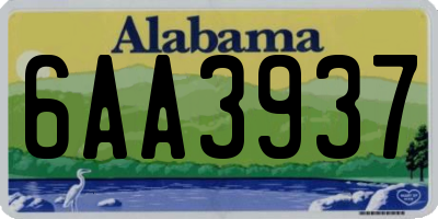 AL license plate 6AA3937
