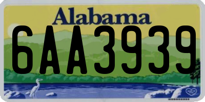 AL license plate 6AA3939