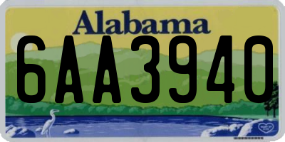 AL license plate 6AA3940