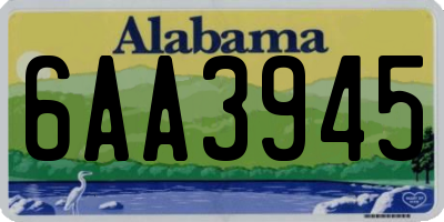 AL license plate 6AA3945
