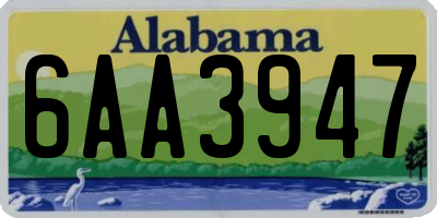 AL license plate 6AA3947