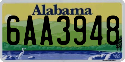 AL license plate 6AA3948