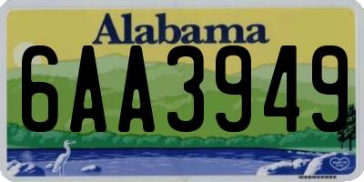 AL license plate 6AA3949