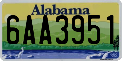 AL license plate 6AA3951