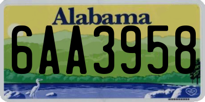 AL license plate 6AA3958