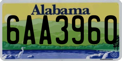 AL license plate 6AA3960