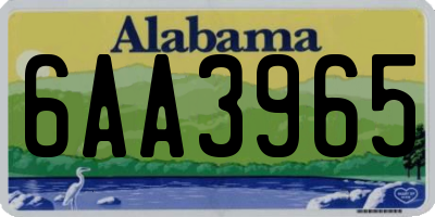 AL license plate 6AA3965