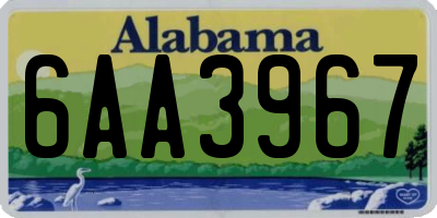 AL license plate 6AA3967