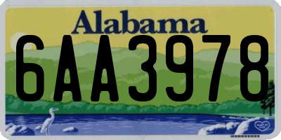 AL license plate 6AA3978