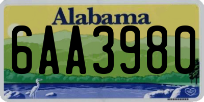 AL license plate 6AA3980