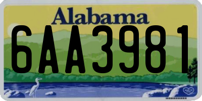 AL license plate 6AA3981