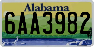 AL license plate 6AA3982