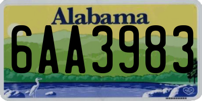 AL license plate 6AA3983