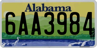 AL license plate 6AA3984