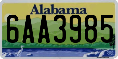 AL license plate 6AA3985
